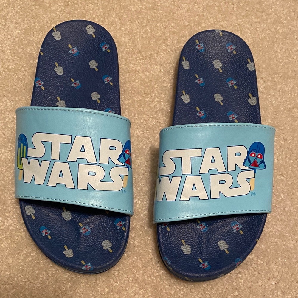 Star Wars Kids Slide Sandals - Light Blue and Navy